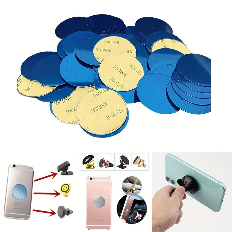 10pcs Magnetic Phone Mount Discs - Durable Iron Plates for Car & Phone Holders, Assorted Sizes (40mm/35mm/30mm/25mm/20mm)