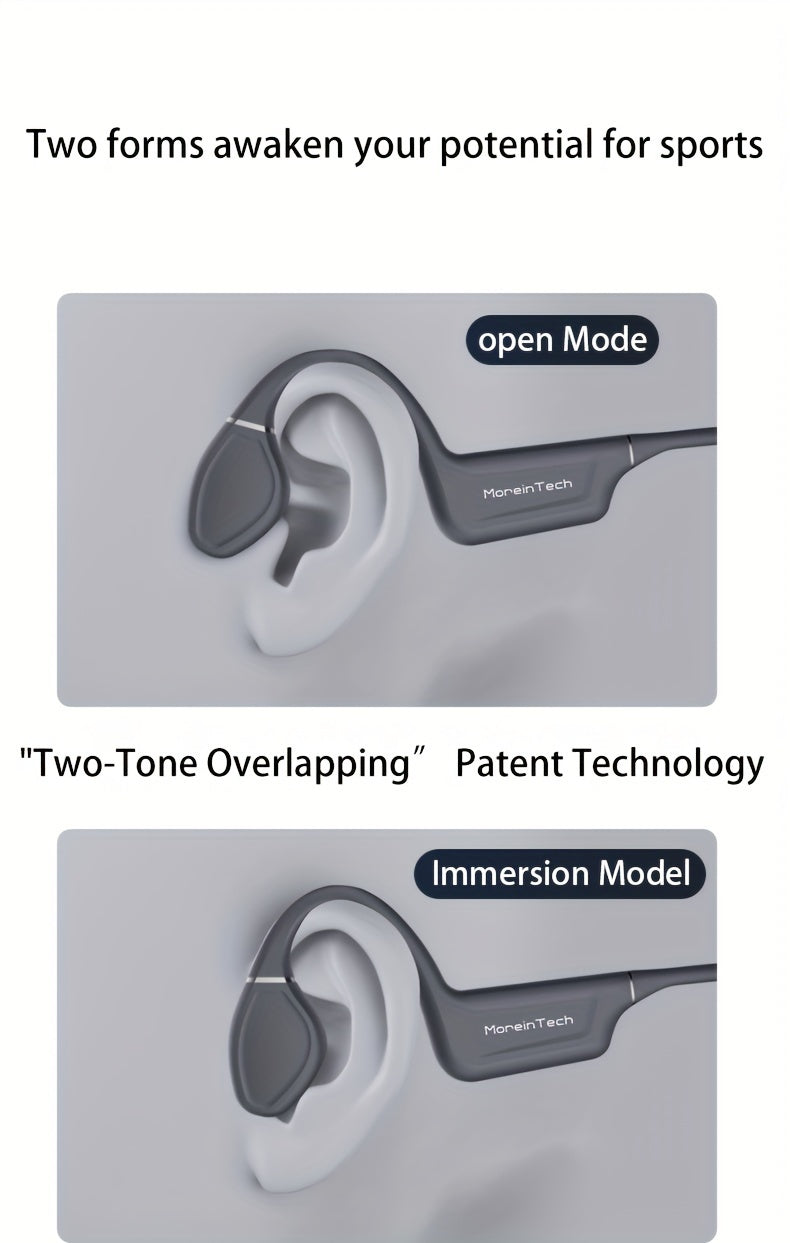 Wireless Over-Ear Open ENC Noise-Canceling Bone Conduction Bluetooth Headphones for Business Calls and Music