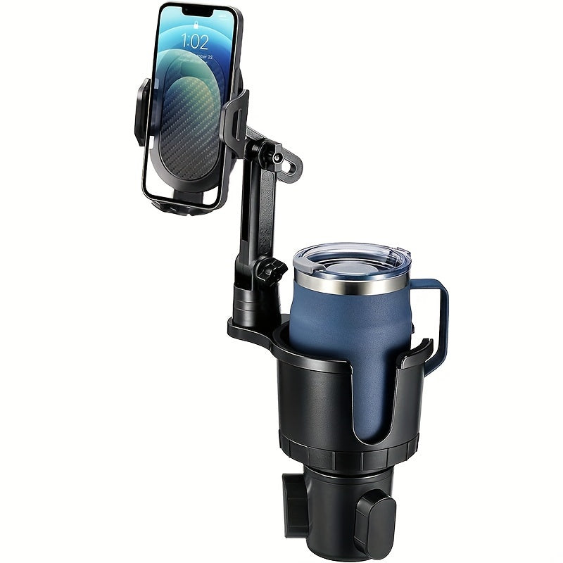 [YWOR 2-in-1 Car Phone Mount] YWOR 2-in-1 Car Cup Phone Mount - Waterproof ABS Design, 360-Degree Rotation, Compatible with iPhone & All Smartphones, Ideal for Car and Travel Use | Adjustable Phone Mount | Durable ABS Materia
