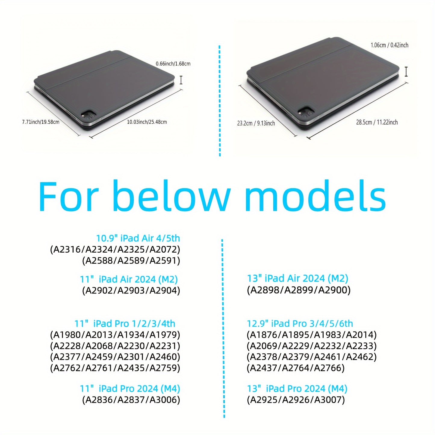 DVWDVW 7-Color Backlit For IPAD Keyboard Case, PU Leather, Magic Magnetic Stand Keyboard For IPad Pro 2024 (M4) With Multi-Touch Trackpad, Floating Design, 7 Colors Backlit, Wireless Keyboard Case