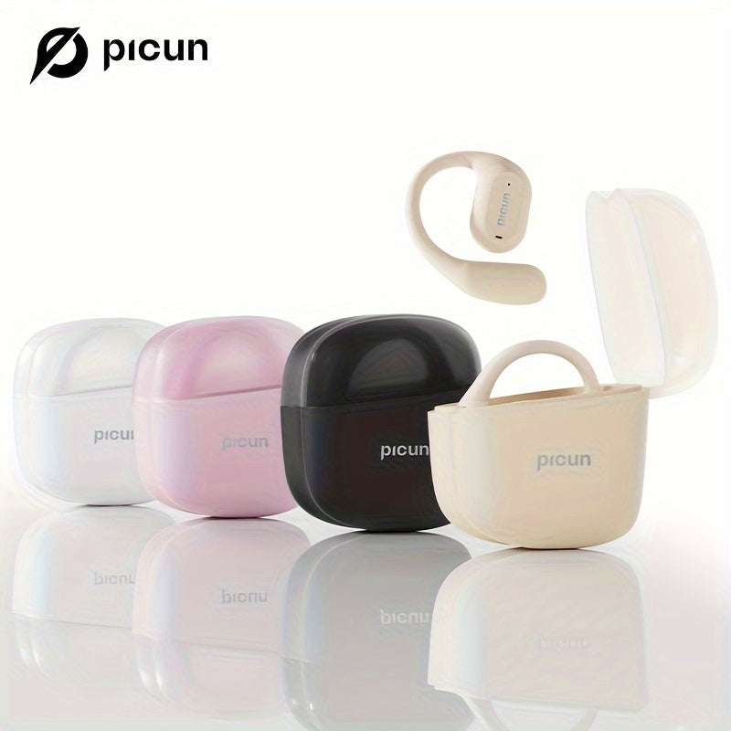 Picun H1 Ultra-Lightweight Wireless Earbuds - True Open Ear Design for Unmatched Comfort - HD Sound with CVC Noise Cancellation - LED Power Display & Touch Control - Perfect for Running, Cycling, and Workouts