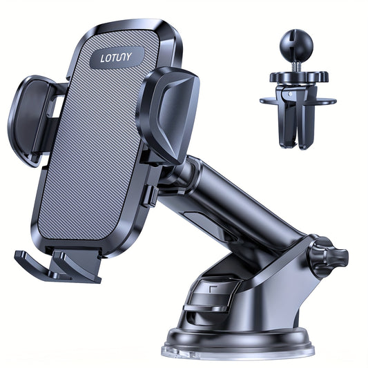 LOTUNY Car Phone Holder, Universal Hands-Free Phone Holders For Car, 3-in-1 Phone Mount For Car Dashboard Front Window Air Vent Fit For IPhone Samsung Google And All 4" To 7.2" Phones