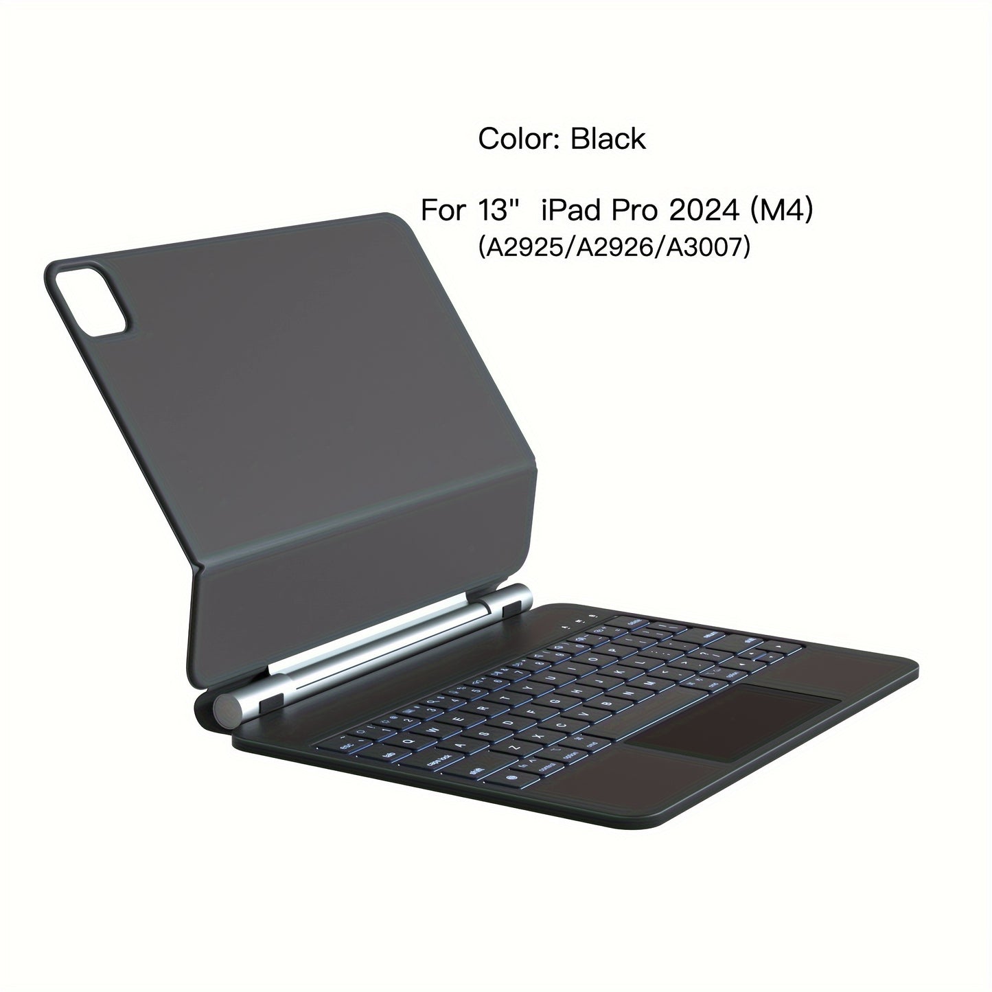 DVWDVW 7-Color Backlit For IPAD Keyboard Case, PU Leather, Magic Magnetic Stand Keyboard For IPad Pro 2024 (M4) With Multi-Touch Trackpad, Floating Design, 7 Colors Backlit, Wireless Keyboard Case