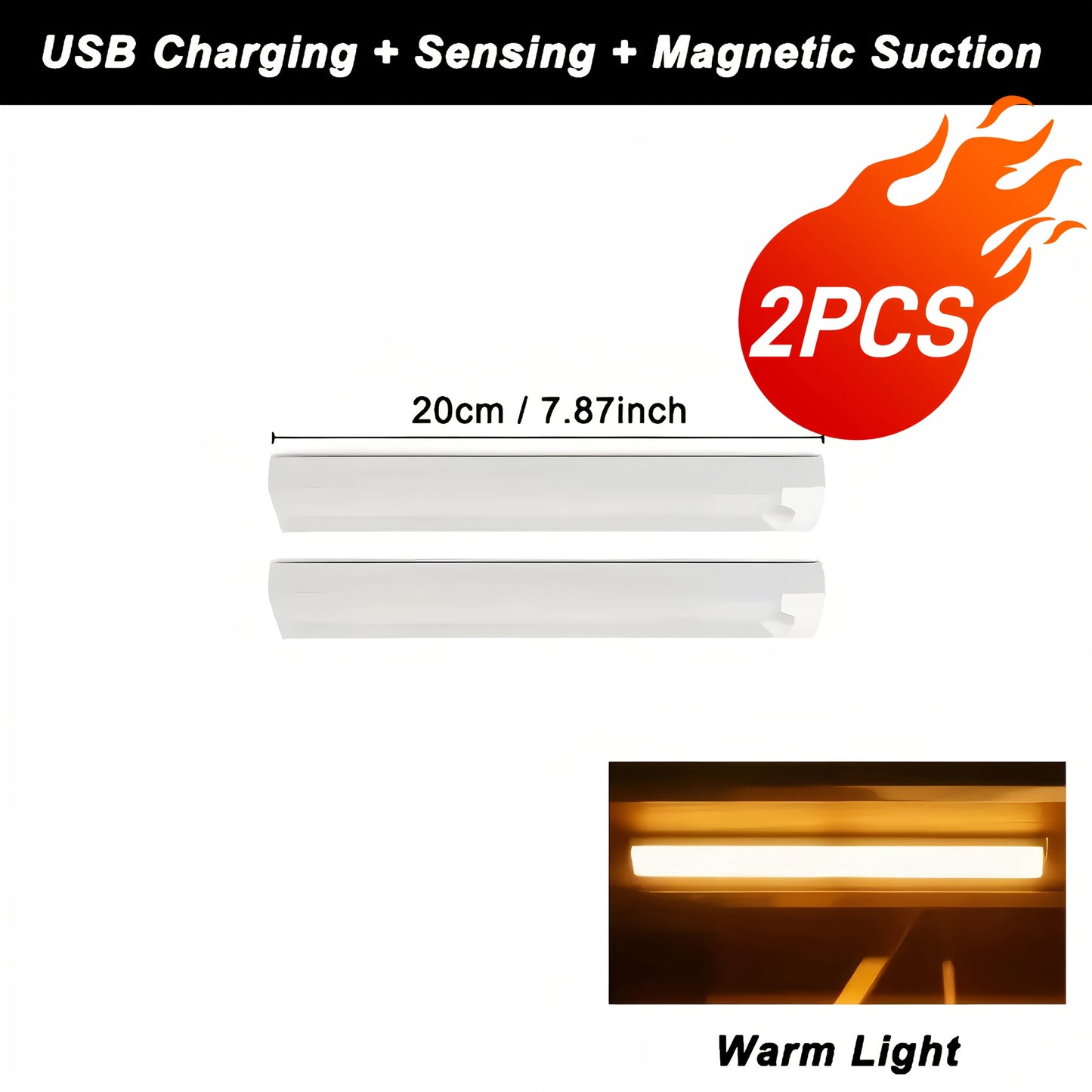 2/6pcs Battery Operated Under Cabinet Lights, Ultra-Bright Wireless Motion Sensor Light Indoor, Smart LED Motion Sensor Lights, Under-Cabinet Lighting, Magnetic Dimmable Closet Lights, Wireless Under Counter Lights For Kitche