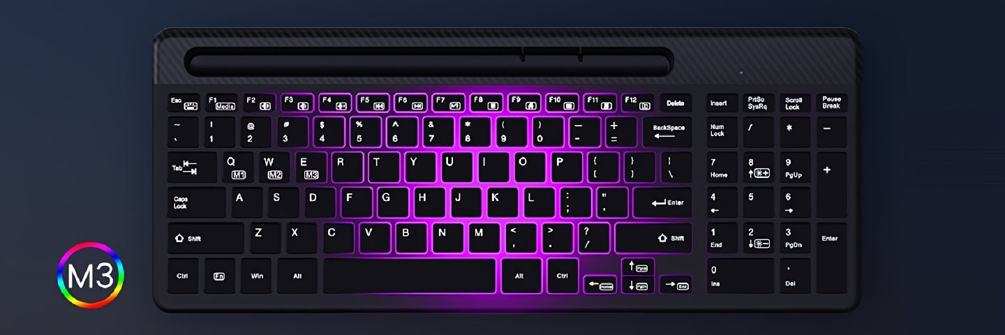 Wireless Keyboard and Mouse Combo - 15 Backlit Effects, Rechargeable, Silent, 2.4G, Type C Adapter, Phone/Tablet Holder - Perfect for PC, Laptop, MacBook, and More