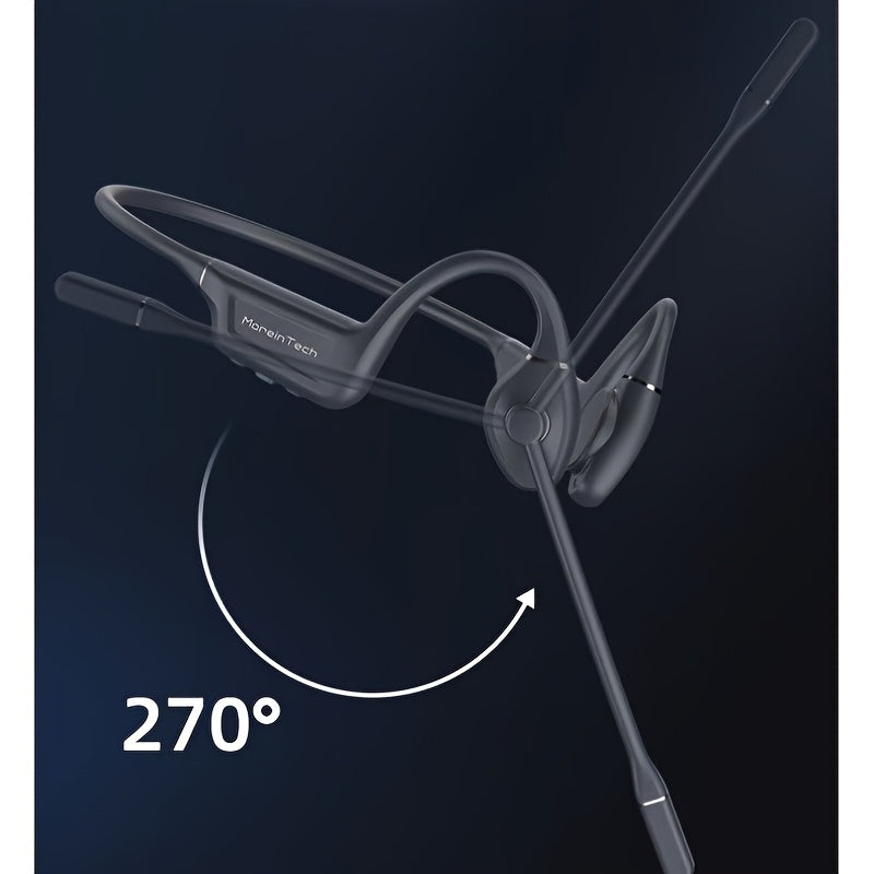 Wireless Over-Ear Open ENC Noise-Canceling Bone Conduction Bluetooth Headphones for Business Calls and Music