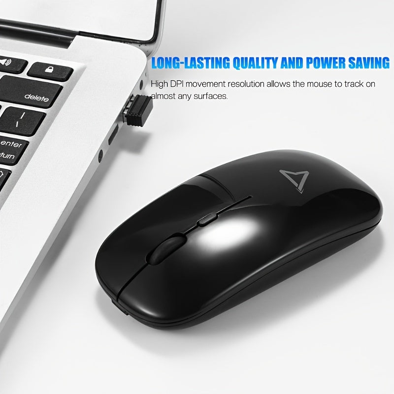 Ergonomic 2.4G Wireless Mouse - Sleek, Portable Design for PC & Laptop Gaming | Optical Technology, No Battery Required