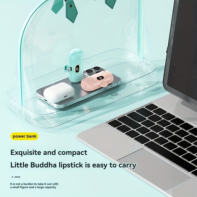 5000mAh Mini Power Bank Wireless Fast Charger Comes With Output Cable, Mini Portable External Battery, Power Bank For IPhone14, Samsung Android Power Bank