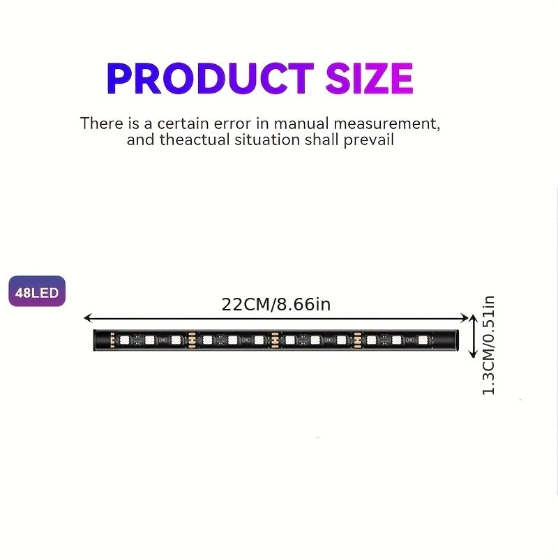 Easy Installation, Automotive High Brightness Neon Kits, Automotive LED Light Strips, Interior Lights, Christmas Decorations, USB Neon Accessories, Ambiance Light Strips, Foot Space Neon Kits, Without Battery