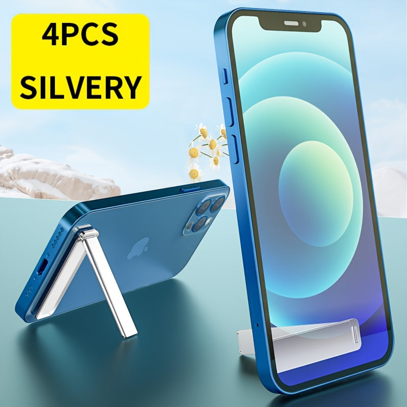 Two Packs Of Ultra-thin, Portable, High-strength Zinc Alloy Golden Phone Stands With High Stickiness. Adjust To Horizontal And Vertical Positions, Freeing Your Hands For Video Calls And Watching Movies, Suitable For Phones Wi
