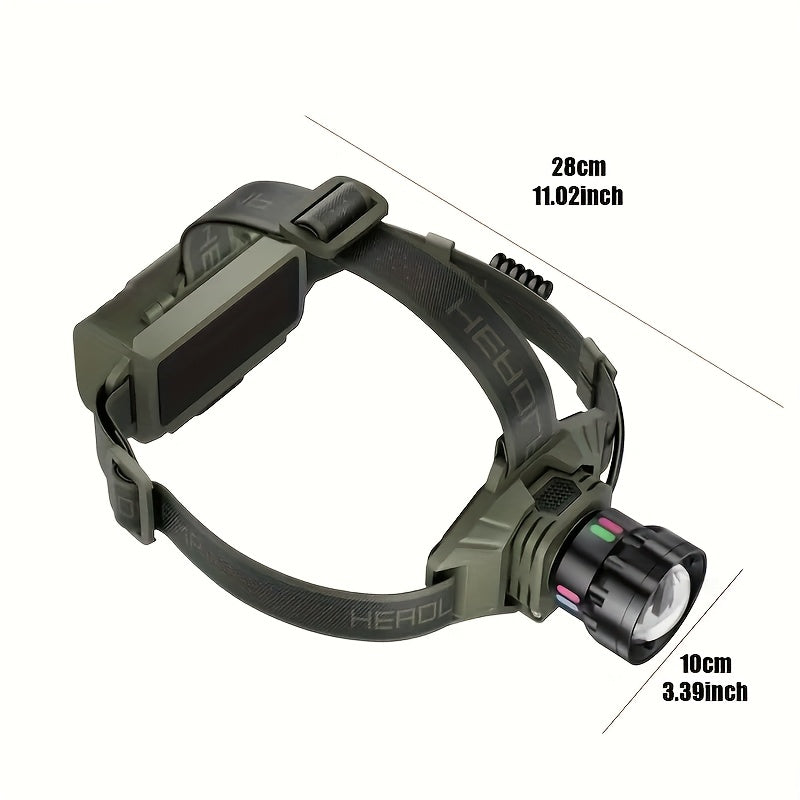 Super Bright LED Flashlight with Digital Battery Display, 18650 Rechargeable, 5-in-1 Zoom Modes & Adjustable Beam, Flash Light for Camping,, Emergency - Heavy-Duty Portable Torch with Cable (Compatible with Power Banks)