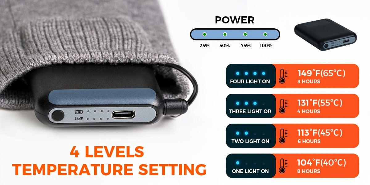 Men'S Women'S Heating Socks, Electric Heating Socks with Two 5000 Mah Power Banks, Winter Ski Heating Socks, Suitable for Winter Outdoor, Skiing, Hiking, Hand Washable, Valentine'S Day Gifts, Christmas Gifts, New Year'S Gifts