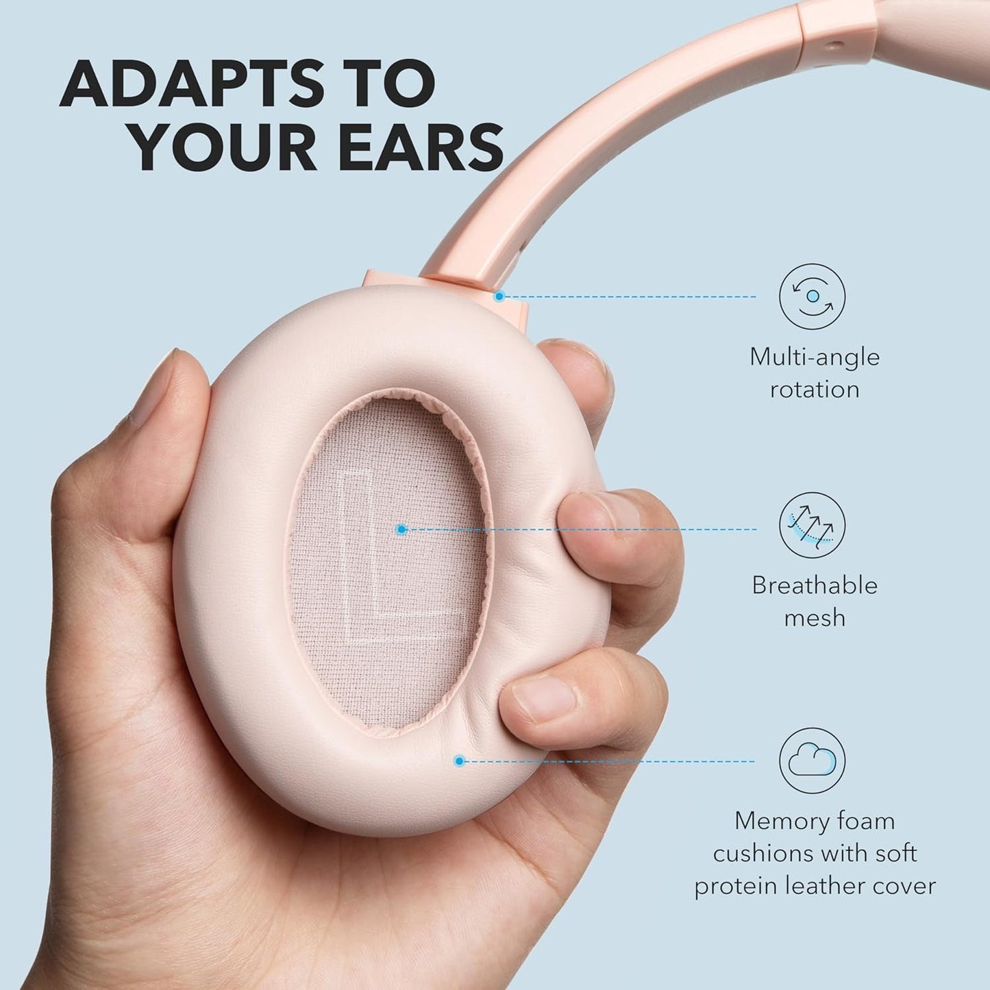 Refurbished- Soundcore by Anker Life Q20 Hybrid Active Noise Cancelling Headphones, Wireless Over-Ear Bluetooth Headphones with 40H Playtime, Hi-Res Audio, Deep Bass, Memory Foam Ear Cups and Headband