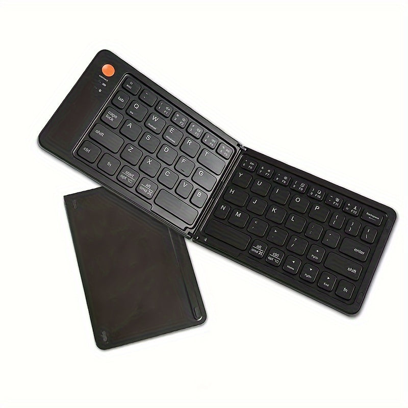 Ambidextrous Rechargeable Foldable Wireless Keyboard - Compatible with Windows & Android OS Tablets, USB-C Charging, Lithium Polymer Battery - No Charger Included