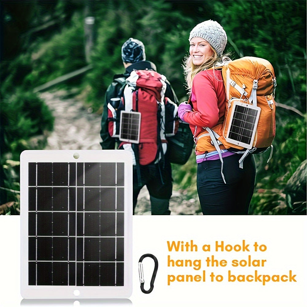 3W-5V Portable Solar Charger with USB, Safe for Power Banks & Phones, Ideal for Outdoor Camping, Flashlights, Sports Cameras, Small Fans