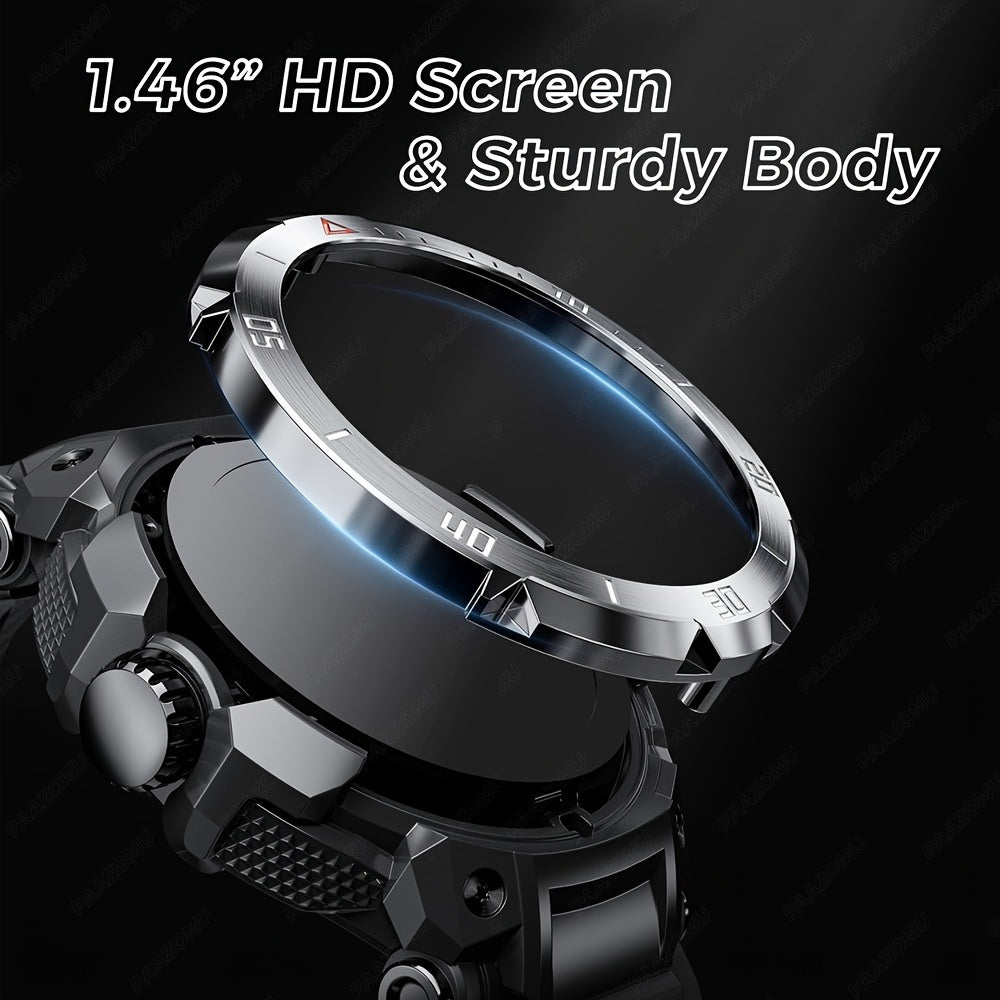 2025 New 3-In-1 Smartwatch with Wireless Earbuds for Men, Music And Fitness Features, 1.46-Inch HD Display, Call Functionality, Speaker, Recording, Sports Tracker, Compatible with Ios And Android, Long Battery Life