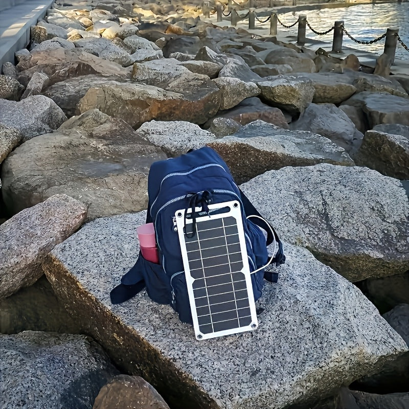 [Solar Charger] Solar Powered USB Solar Panel Charger For Outdoor Travel & Camping | One, Charge Controller, Female To Male USB Connector - Compatible With Mobile Phones, Power Banks, Flashlights, Fans, Tablets