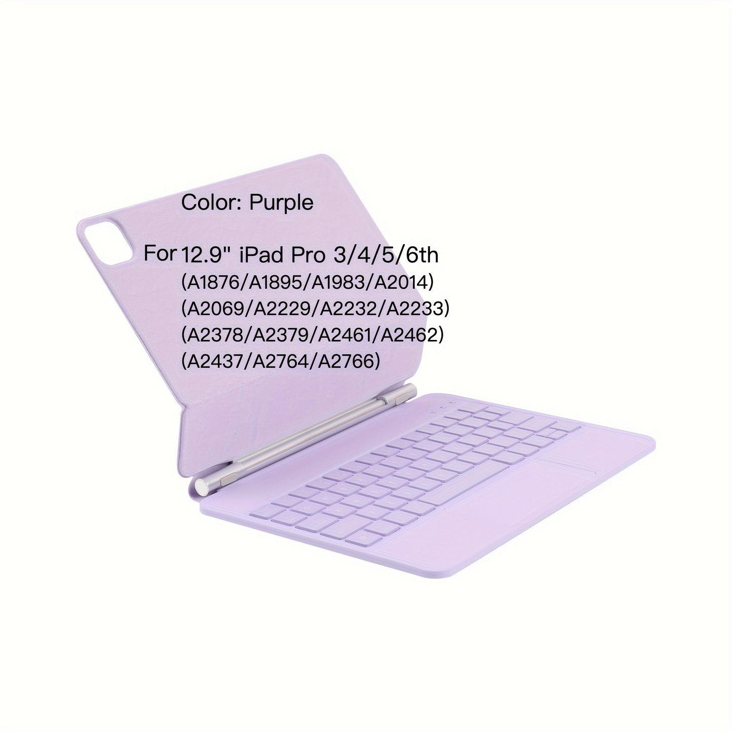 DVWDVW 7-Color Backlit For IPAD Keyboard Case, PU Leather, Magic Magnetic Stand Keyboard For IPad Pro 2024 (M4) With Multi-Touch Trackpad, Floating Design, 7 Colors Backlit, Wireless Keyboard Case