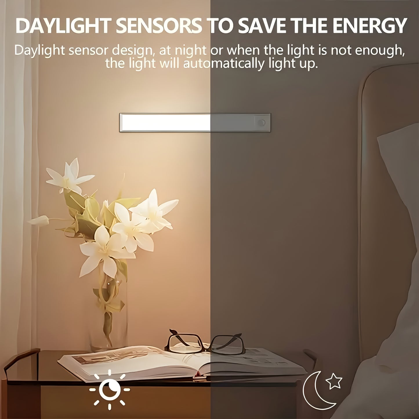 [LED Motion Sensor Lights] 2/4pcs LED Motion Sensor Under Cabinet Lights - 3 Color Temperatures Wireless USB Rechargeable Night Light - Indoor Closet Lights, Stick-On Anywhere Magnetic Under-Counter Light Fixtures