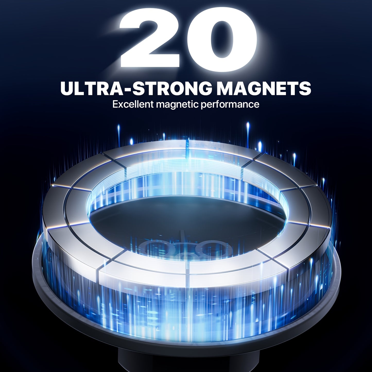 Magnetic Car Mount, Strong Magnetic Phone Holder for Car Vent, 360° Rotation Hands Free Phone Holders for Your Car, Universal Air Vent Car Cell Phone Holder Mount for iPhone & All Phones