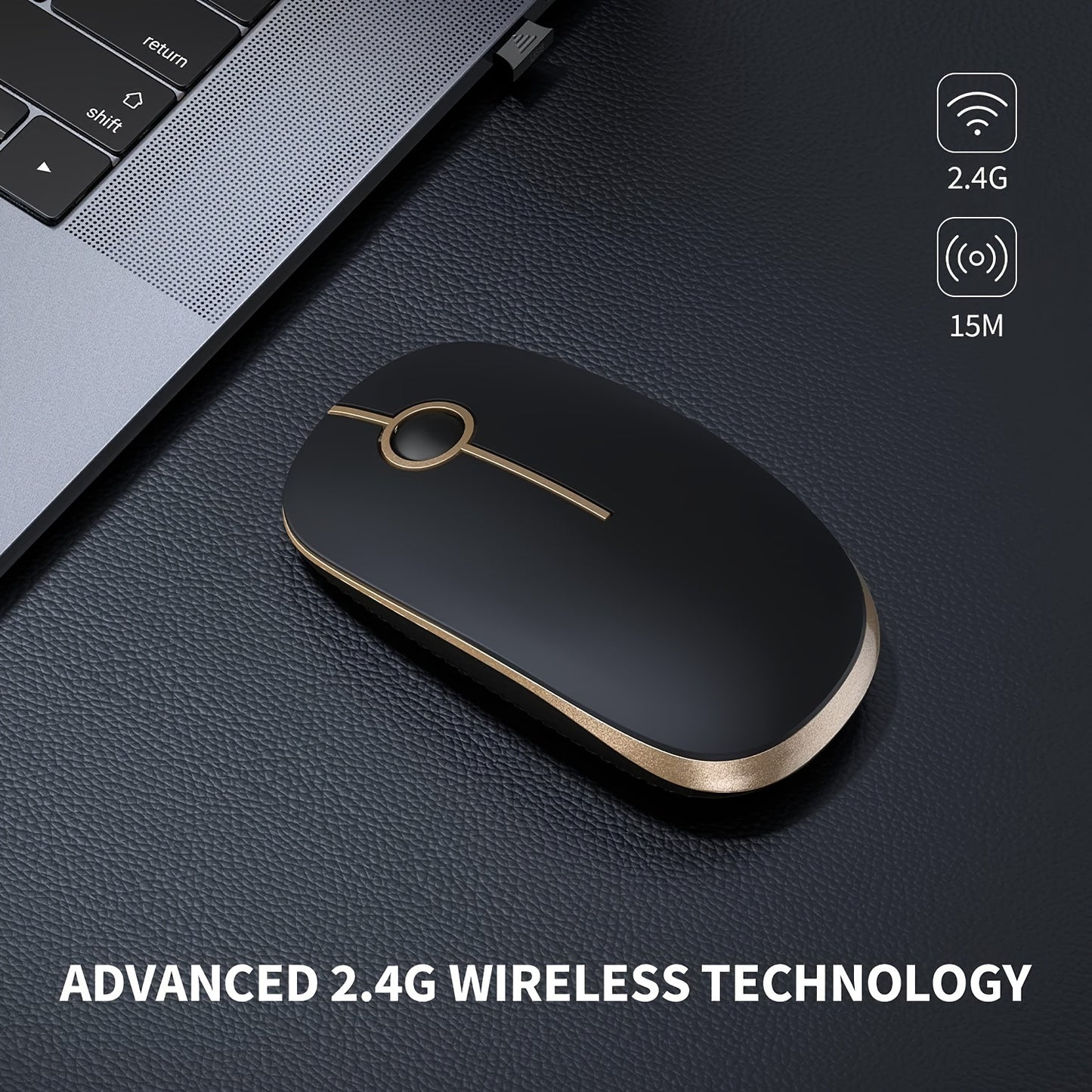 Wireless Mouse 2.4G Slim Portable Computer Mouse With Nano Receiver Less Noise Mobile Optical Mice For Notebook PC Laptop Computer