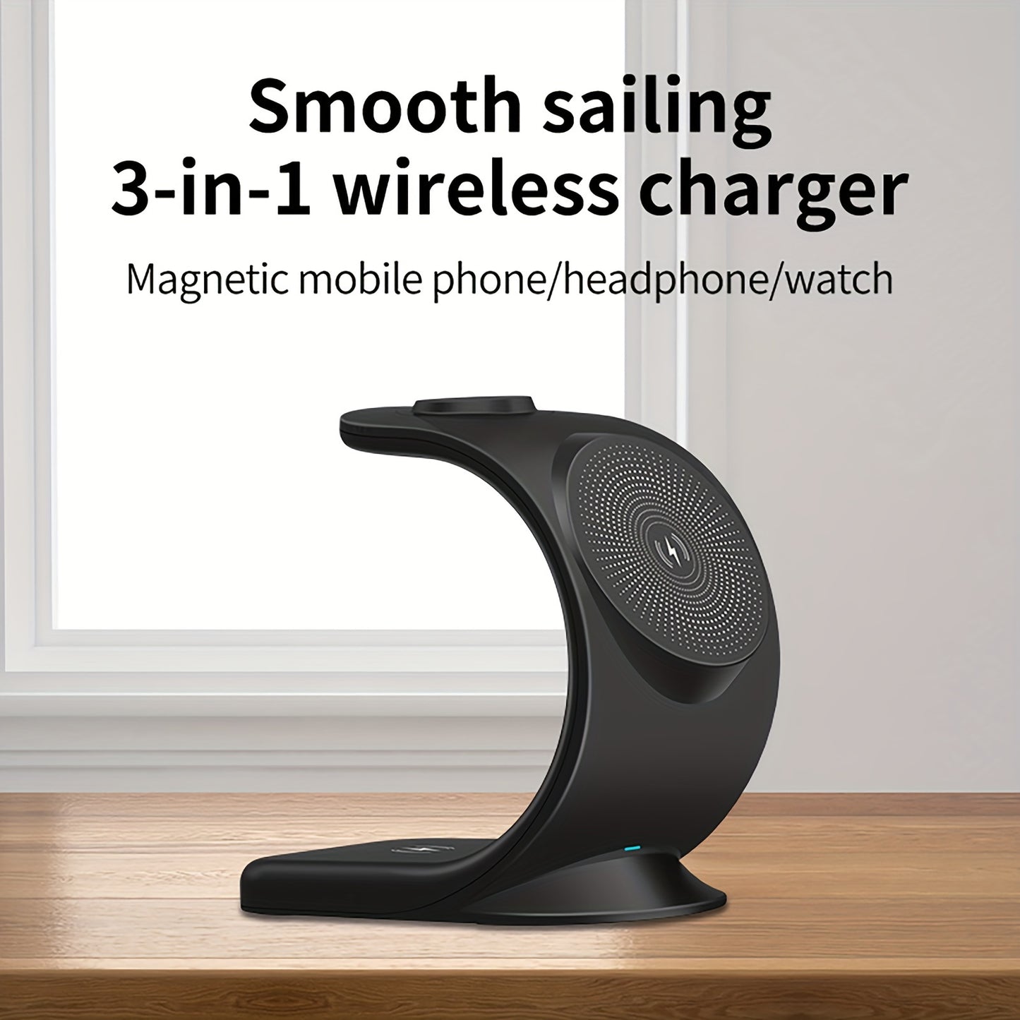 Triple Mode Magnetic Wireless Charger Stand - Wireless Chargers - 3-in-1 Fast Charging Solution for iPhone 16, 15, 14, 13, 12 Pro Max/Pro/Mini/Plus, iWatch SE/8/7/6/5/4/3/2, and AirPods with Compact Design and Safe Charging