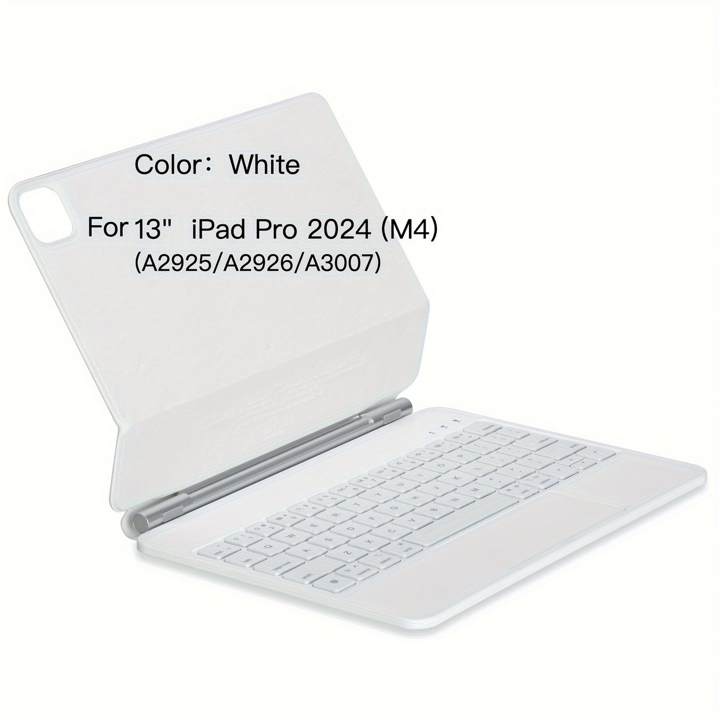 DVWDVW 7-Color Backlit For IPAD Keyboard Case, PU Leather, Magic Magnetic Stand Keyboard For IPad Pro 2024 (M4) With Multi-Touch Trackpad, Floating Design, 7 Colors Backlit, Wireless Keyboard Case