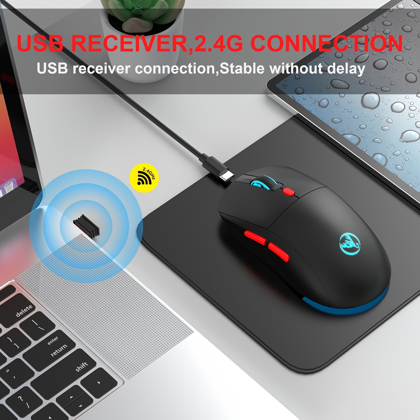 "Ultra-Responsive" Hxsj-T20 Wireless Mouse With Rechargeable 650Mah Battery - Optical, Animal Print Design For pcs, Laptop & Mac Gaming And Office Use