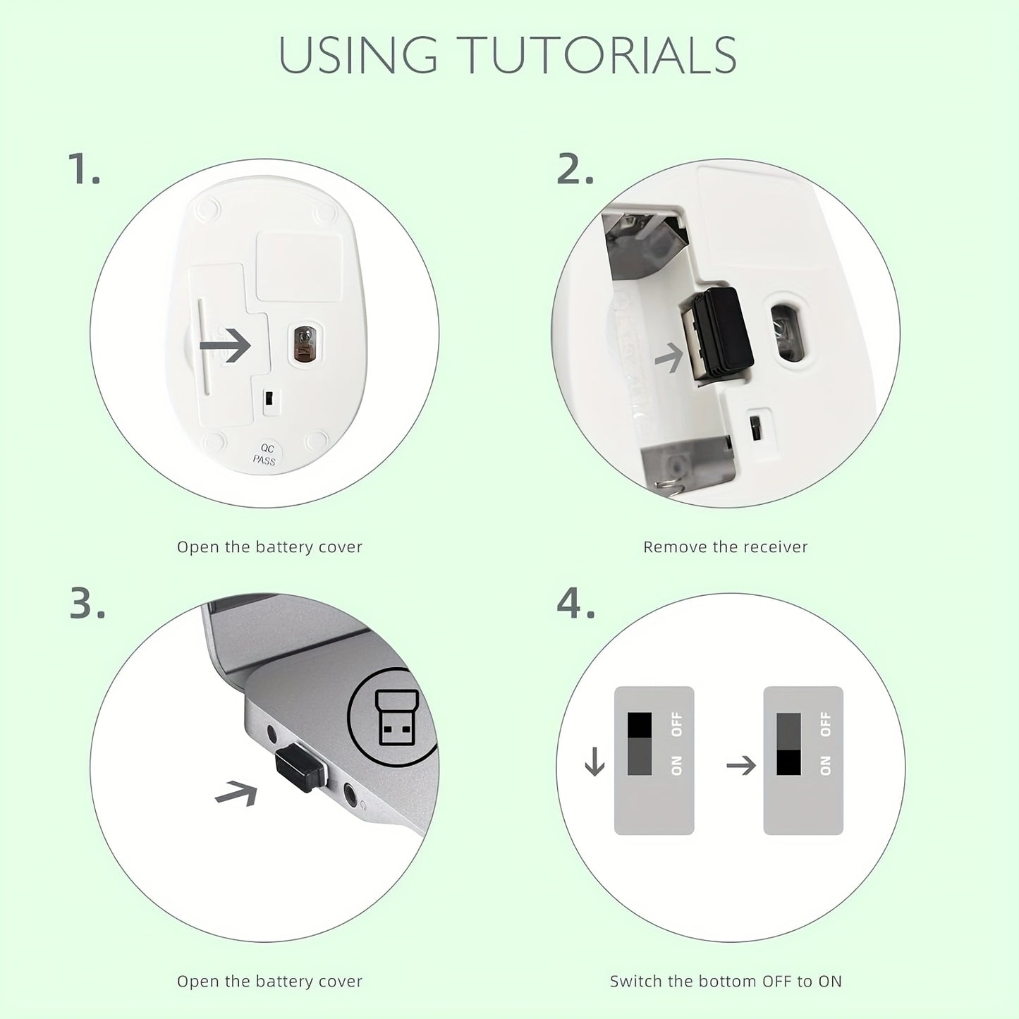Wireless Mouse, 2.4G Silent Mouse, Computer Mouse with USB Nano Receiver, Suitable for Laptops, Chromebooks, PCs, Macs, Windows