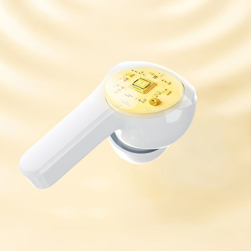 Wireless Earbuds with LED Digital Display and USB-C Charging Case, Touch Control In-Ear Headphones with Noise Cancelling Voice Call, Low Latency, Easy Pairing, Open-Back Earcups, Non-Waterproof Plastic Build, Compatible with