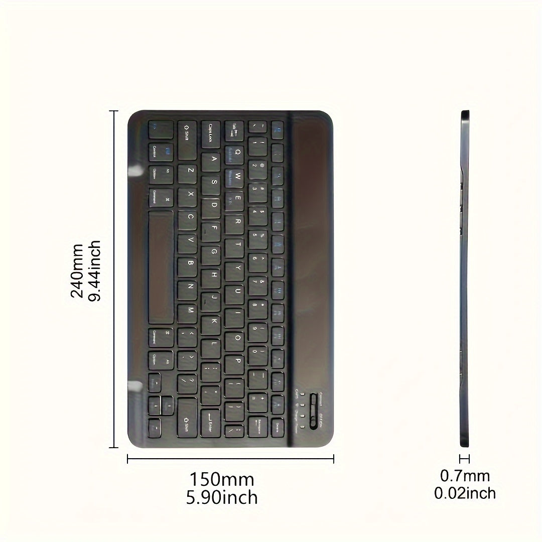 Suitable For Ipad, Ipad Pro, Ipad Mini, Ipad Air, Rechargeable Ultra-Thin Wireless Keyboard For Apple, Iphone, Samsung Tablet Smartphone IOS Android Windows, Portable Mini Wireless 10 Inch Keyboard